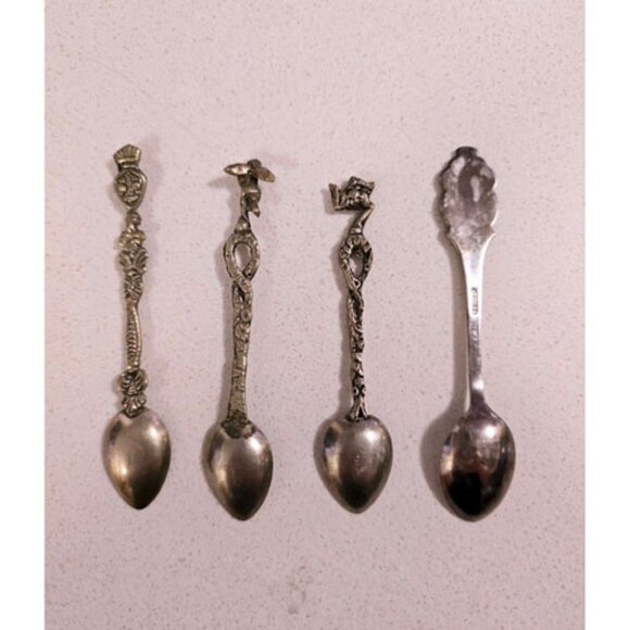 Vintage Souvenir Spoon Lot Rare Rolex Watch Co. Spoon + 3 Italian Pewter Spoons - Picture 2 of 12